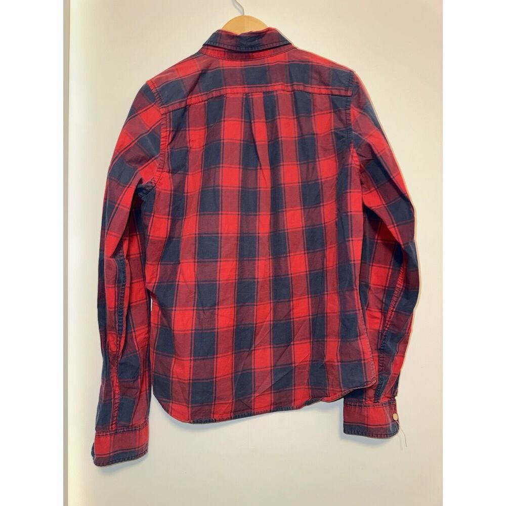 Abercrombie & Fitch Mens LARGE Muscle Long Sleeve Plaid Flannel Shirt Button Up - Picture 6 of 7